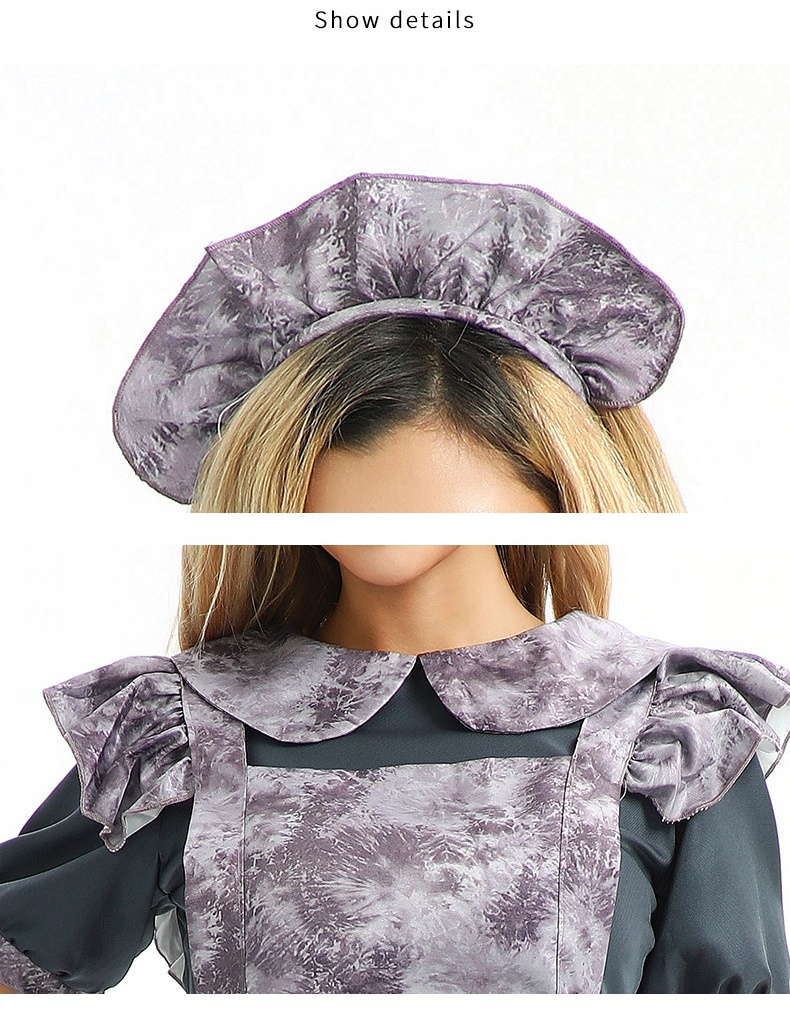 2026 Womens Gothic Maid Halloween Costume - Carnival Party Retro Witch Dress
